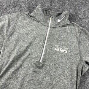 Nike Dri-FIT Pullover Womens Small Gray US Air Force 1/4 Zip Training Top